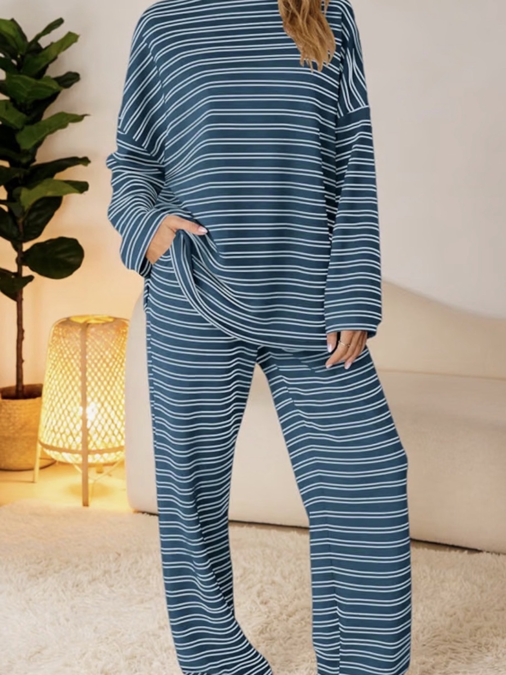 Women’s Striped 2-Piece Lounge Set